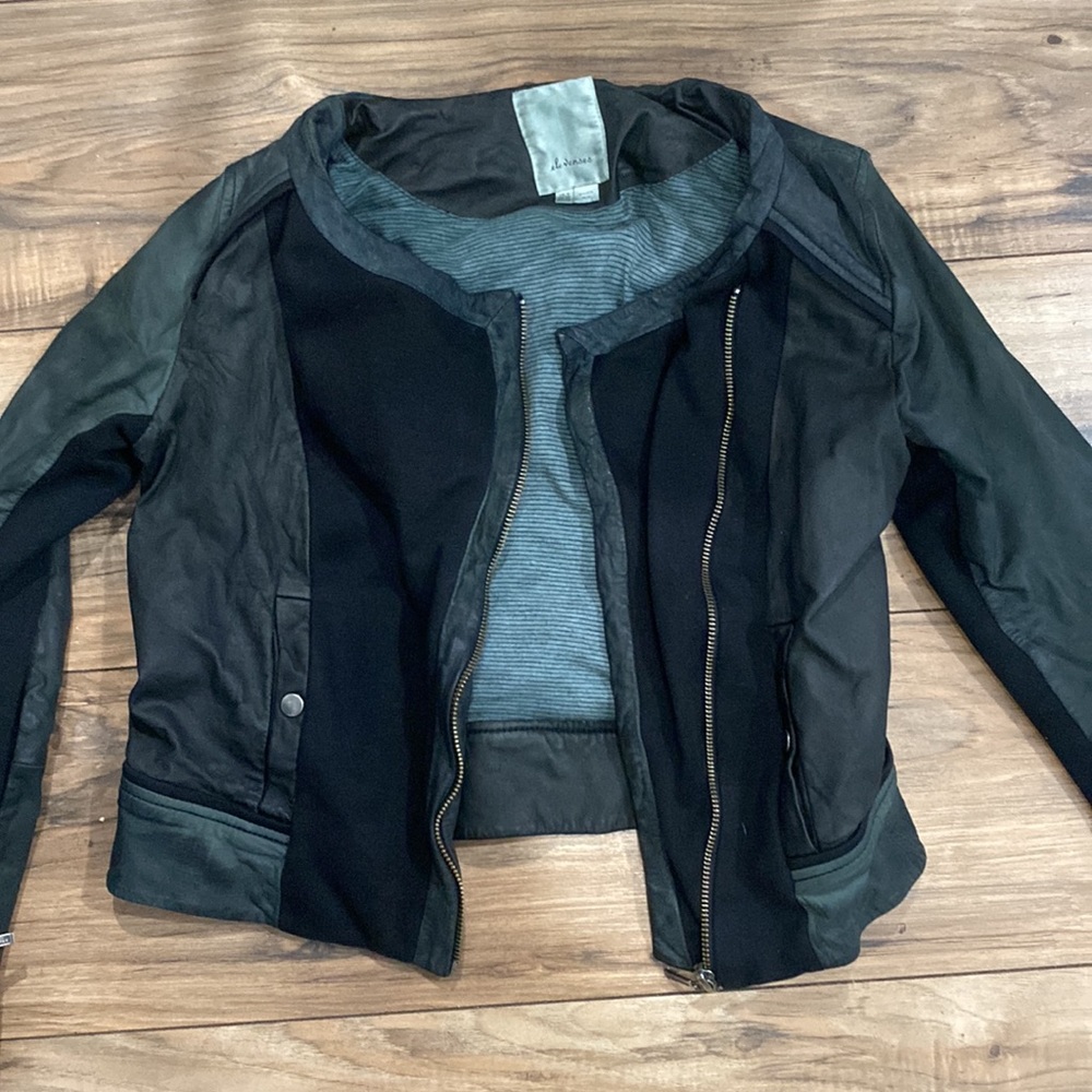 leather crop jacket